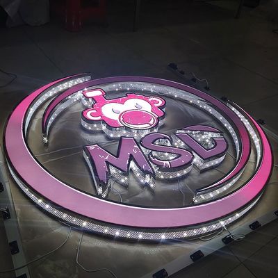 Factory Custom Made Metal Led Illuminated Light Box Sign Board Office Shop 3D Led Logo Sign