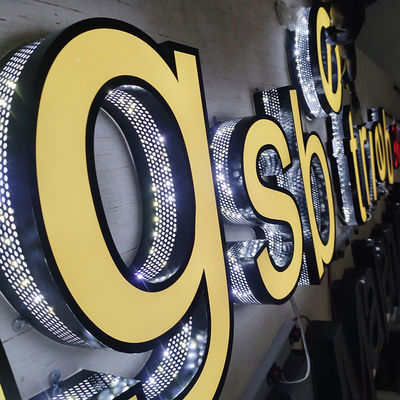 Factory Custom Made Metal Led Illuminated Light Box Sign Board Office Shop 3D Led Logo Sign