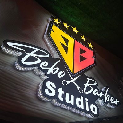 Factory Custom Made Metal Led Illuminated Light Box Sign Board Office Shop 3D Led Logo Sign
