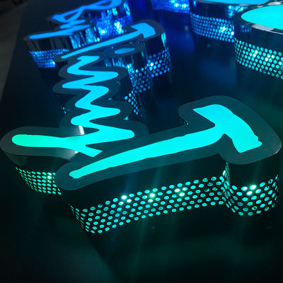 Factory Custom Made Metal Led Illuminated Light Box Sign Board Office Shop 3D Led Logo Sign