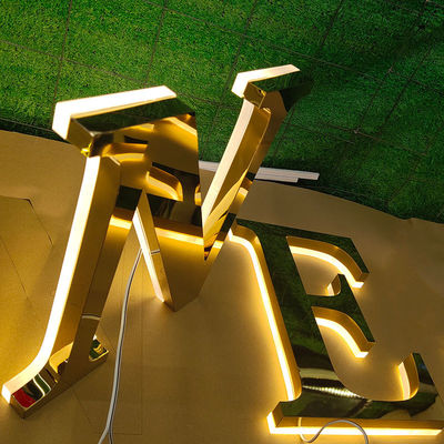Tea Shop Waterproof 3D Illuminated Led Module Gold Signboard Channel Letter Sign Luminous Backlit Metal Letters Alphabet Sign