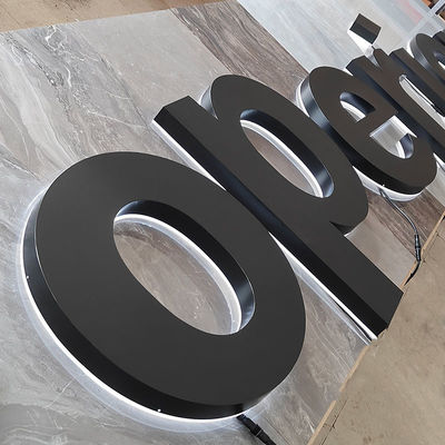 Custom Outdoor Indoor Storefront Reception 3D Black Acrylic Letters Wall Mount Office Metal Letter Signage Illuminated Logo Sign