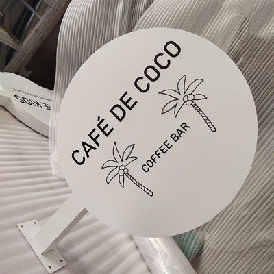 Coffee Shop Logo Circle Cafe Sign Advertising Letter Light Brand Acrylic Name Board Led Sign Custom Light 3D Led Lights up Signs