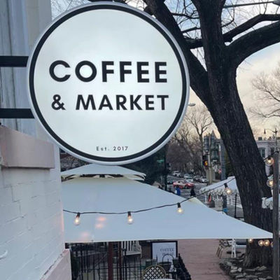Double Side Outdoor Light Box Advertising Shop Round Rotating Light Box Led Sign 3D Letter Sign Acrylic Light Box