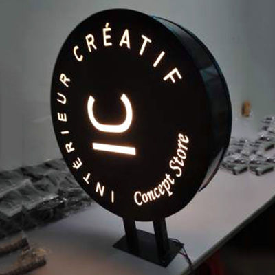 Double Side Outdoor Light Box Advertising Shop Round Rotating Light Box Led Sign 3D Letter Sign Acrylic Light Box