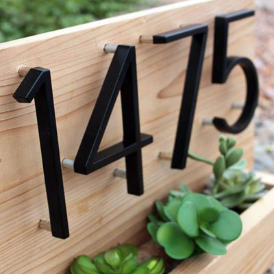 Modern Extra Large 3D Outdoor House Number Plaque Brushed Stainless Steel Finish Metal Door Numbers and Letters Plate Sign