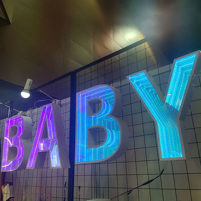 3D Magic Infinite Multi-Layer Mirror Multicolor Thousand Layer Abyssal Abyss Mirror Logo Neon Letter Decor