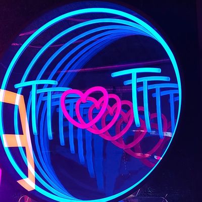 3D Magic Infinite Multi-Layer Mirror Multicolor Thousand Layer Abyssal Abyss Mirror Logo Neon Letter Decor