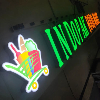 Custom Supermarket Trimless Channel Letters Making Advertising Sign Led Logo Light Grocery Store Sign for Business Outdoor