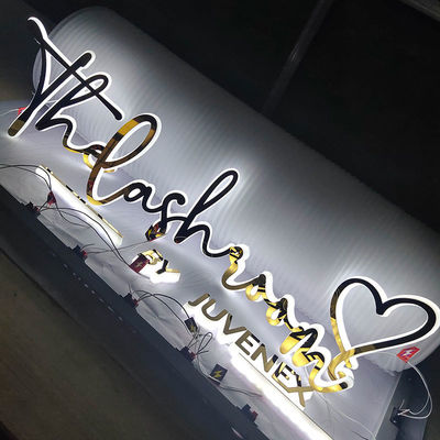 2023 Store Brand Name Cosmetics Shop Decoration Letreros Led Exterior Personalizado Cosmetic Shop Design Sign Board