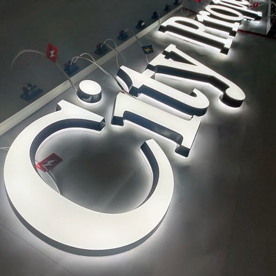 Custom Logo Signs Letters Shop White Led Illuminated Light Glow Acrylic 3D Letters Sign Board for Advertisement