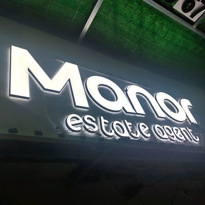 Custom Logo Signs Letters Shop White Led Illuminated Light Glow Acrylic 3D Letters Sign Board for Advertisement