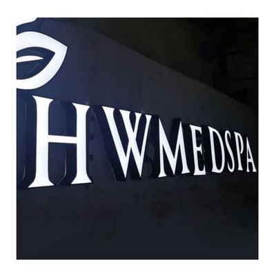 Custom Logo Signs Letters Shop White Led Illuminated Light Glow Acrylic 3D Letters Sign Board for Advertisement