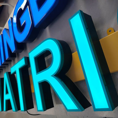 Custom Led Outdoor Wall 3D Acrylic Logo Buchstaben Business Outdoor Store Letters Sign White Blue Led Acrylic Logo Sign Board