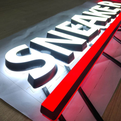 Custom Led Outdoor Wall 3D Acrylic Logo Buchstaben Business Outdoor Store Letters Sign White Blue Led Acrylic Logo Sign Board