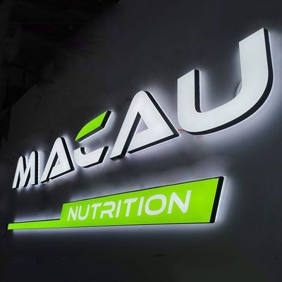 Custom Led Outdoor Wall 3D Acrylic Logo Buchstaben Business Outdoor Store Letters Sign White Blue Led Acrylic Logo Sign Board