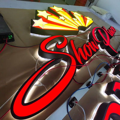 Custom Backlit Logo Stainless Steel Led Letter Sign Channel Letters Making Advertising Sign Led Acrylic Face Lighting Letters