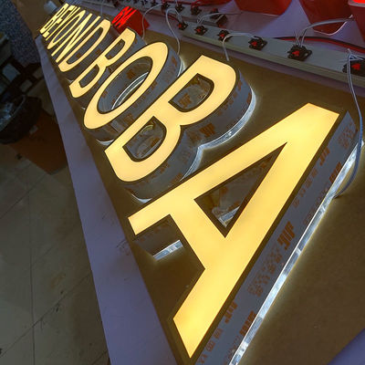 Custom Backlit Logo Stainless Steel Led Letter Sign Channel Letters Making Advertising Sign Led Acrylic Face Lighting Letters