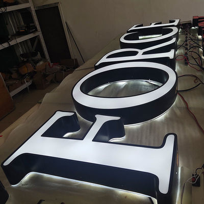 Custom Backlit Logo Stainless Steel Led Letter Sign Channel Letters Making Advertising Sign Led Acrylic Face Lighting Letters
