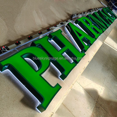 Dual Lit Led Lighted for Indoor Outdoor 3D Frontlit Backlit / Side Lit Channel Letters Signage
