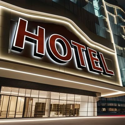Supermarket Light up 3D Led Backlit Advertising Rooftop Sign Outdoor Hotel Signage Signboard Hotel Led Sign Board