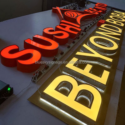 Custom Outdoor Waterproof Business Logo Shop Sign Letters 3D Light Led Illuminated Letters Signs