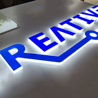 3D Signage Advertising Block Logo Sign Full Color Light Build up Led 3D Acrylic Open Face Side Front Edge Lit Letters