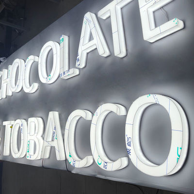 Outdoor Indoor Store Front Led Illuminated Full Lit Acrylic Channel Letters 3D Light Signage Tobacco Shop Led Sign