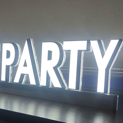 Custom LED Sign for Office Reception Freestanding Acrylic Desk Top with 3D Lettering for Advertising in Shops Malls Companies