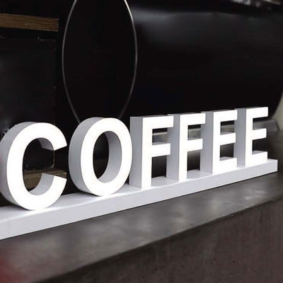 Custom LED Sign for Office Reception Freestanding Acrylic Desk Top with 3D Lettering for Advertising in Shops Malls Companies