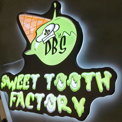 Wall Mounted Ice Cream Led Sign Illuminated Outdoor Light Shop 3D Signage for Ice Cream Light Box