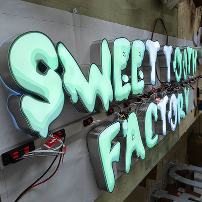 Wall Mounted Ice Cream Led Sign Illuminated Outdoor Light Shop 3D Signage for Ice Cream Light Box