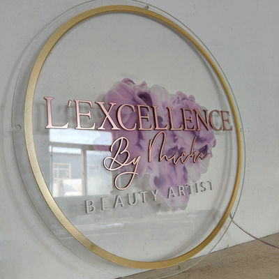 Custom Acrylic Round Laser Cut Service Acrylic Logo 3D Backlit Wall Logo for Indoor Business Sign
