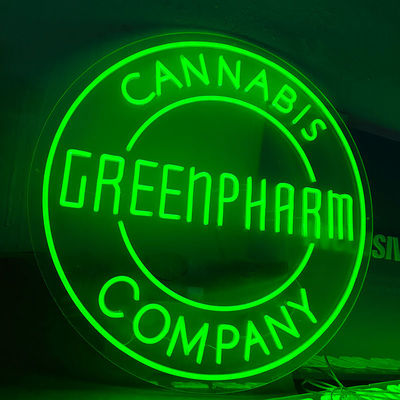 Factory Custom Made 3D Acrylic Round Plates Beauty Salon Tattoo Store Studio Uv Print Neon Light Led Neon Sign