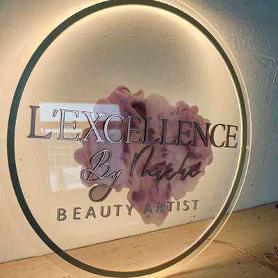 Beauty Lashes Spa Shop Business Wall Reception Sign 3D Mirror Gold Neon Light Logo Boards Decoration Salon Sign