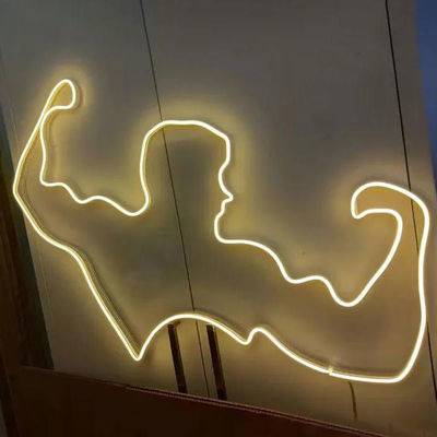 Customized Beauty Salon Clear White Led Sign Board Acrylic Store Sign Circle Fitness Gym Workout Neon Sign for Sports
