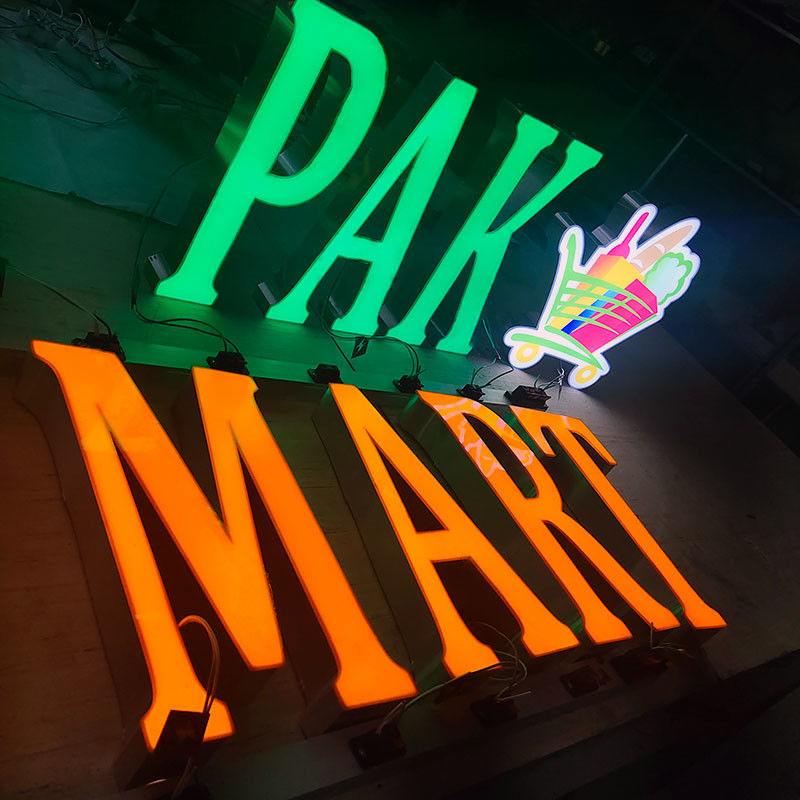 Custom Supermarket Trimless Channel Letters Making Advertising Sign Led Logo Light Grocery Store Sign for Business Outdoor